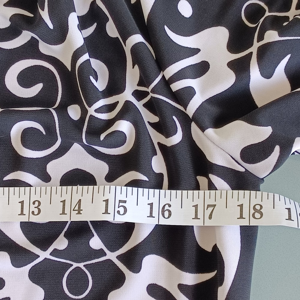 Narciso Rodriguez for DesigNation Black White Scroll Print Asymmetrical Top M - Picture 4 of 10